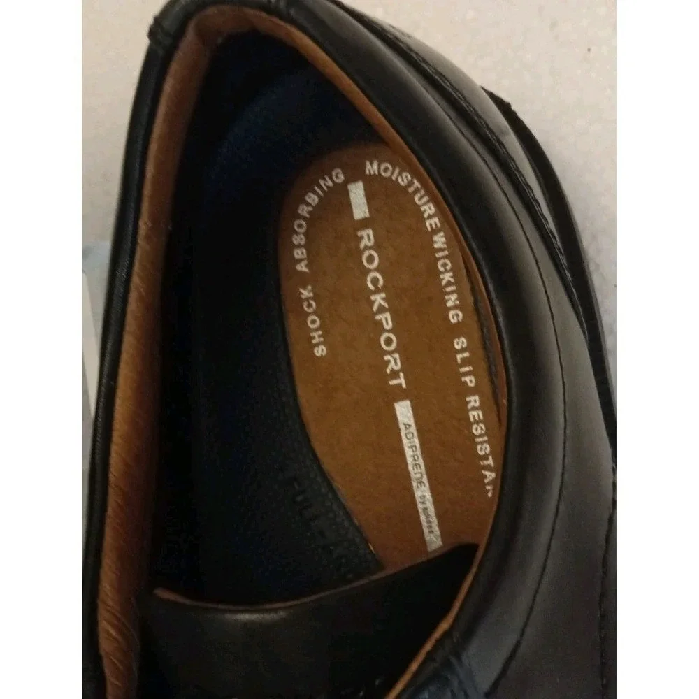 Rockport Men Black Leather Essential Details Apron Toe Oxford Shoes 9 N